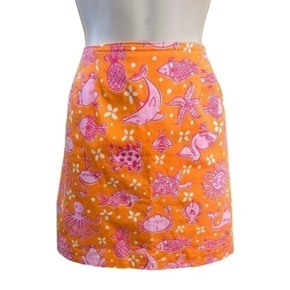 Lilly Pulitzer Vintage Zesty Orange Florida Friends Skirt